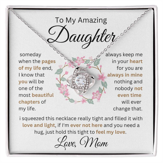 To My Daughter | I Love You With All My Heart  ( Love Knot Necklace )