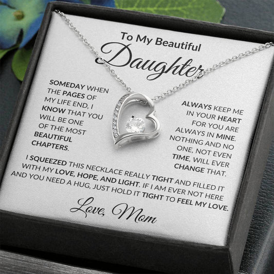 To My Beautiful Daughter From Mom | Forever Love Necklace